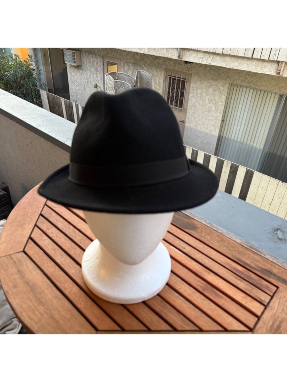 DPC Vintage Black Wool Fedora Hat